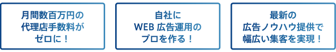 月間数百万円の代理店手数料がゼロに!自社にWEB広告運用のプロを作る!最新の広告ノウハウ提供で幅広い集客を実現!